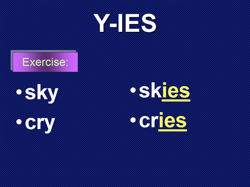 Y-IES sky cry skies cries Exercise: